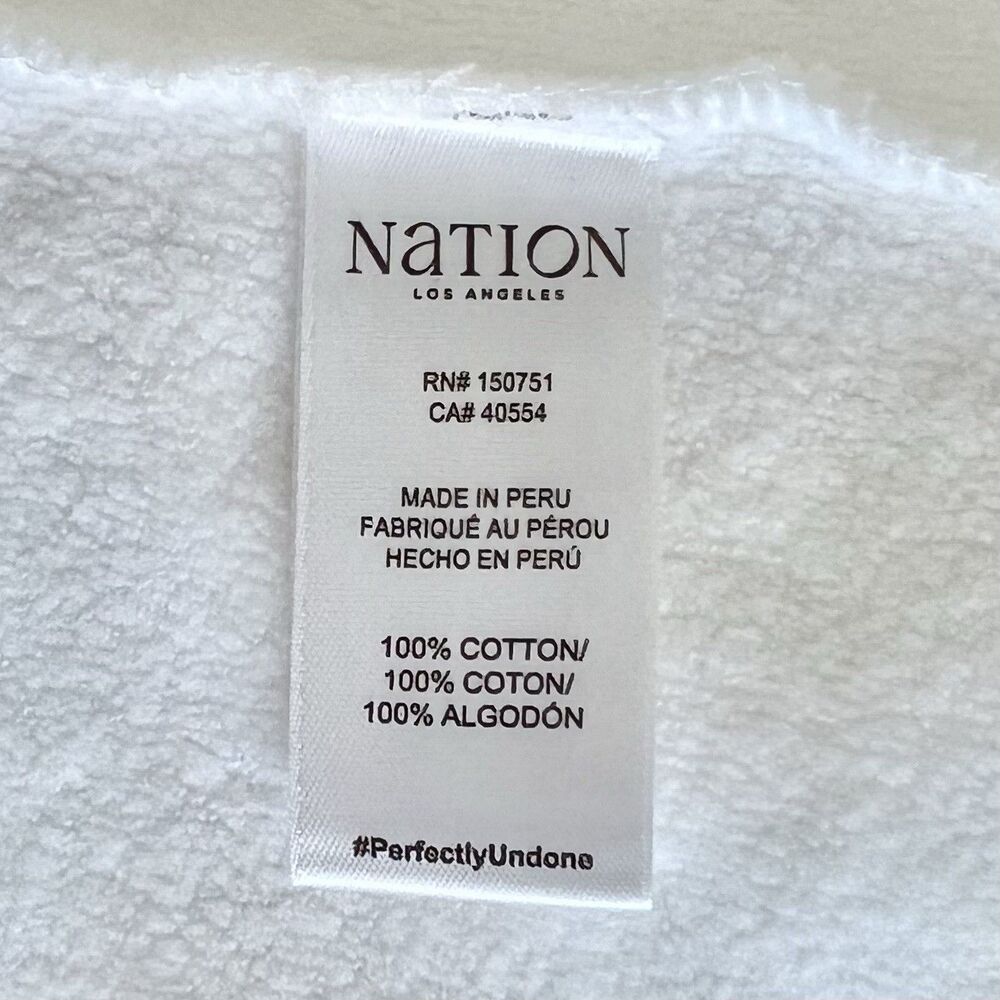 Nation LTD Los Angeles Bane Sweatshirt Tee Womens Sz Medium White Capsule Clean - Picture 7 of 8